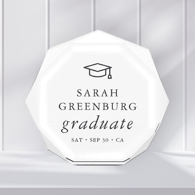 Graduate Modern Minimalist Simple Chic Graduation Photo Block (Creator Uploaded)