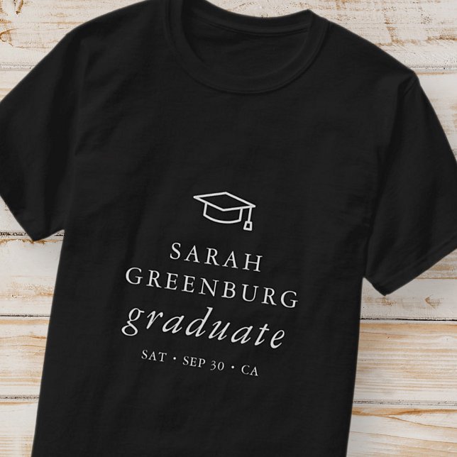 Graduate Modern Minimalist Simple Chic Graduation T-Shirt (Creator Uploaded)