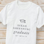 Graduate Modern Minimalist Simple Chic Graduation T-Shirt<br><div class="desc">Design is composed of serif typography on a simple background. 

Available here:
http://www.zazzle.com/store/selectpartysupplies</div>