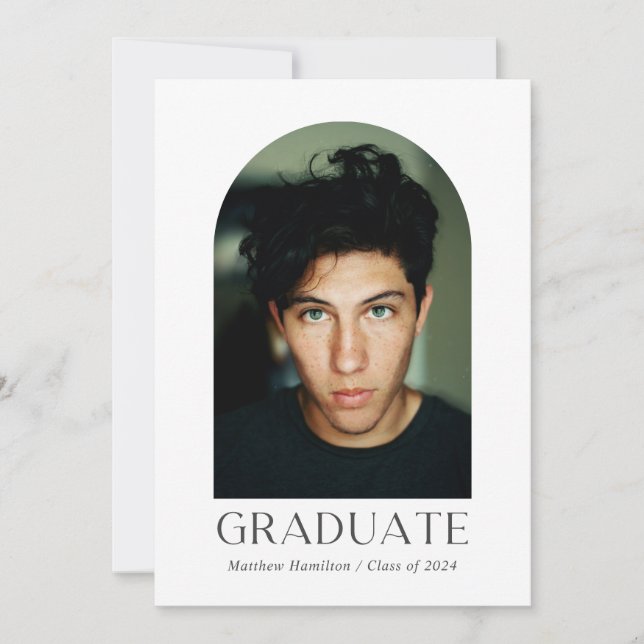 Graduate Modern Photo Arch Graduation Announcement (Front)