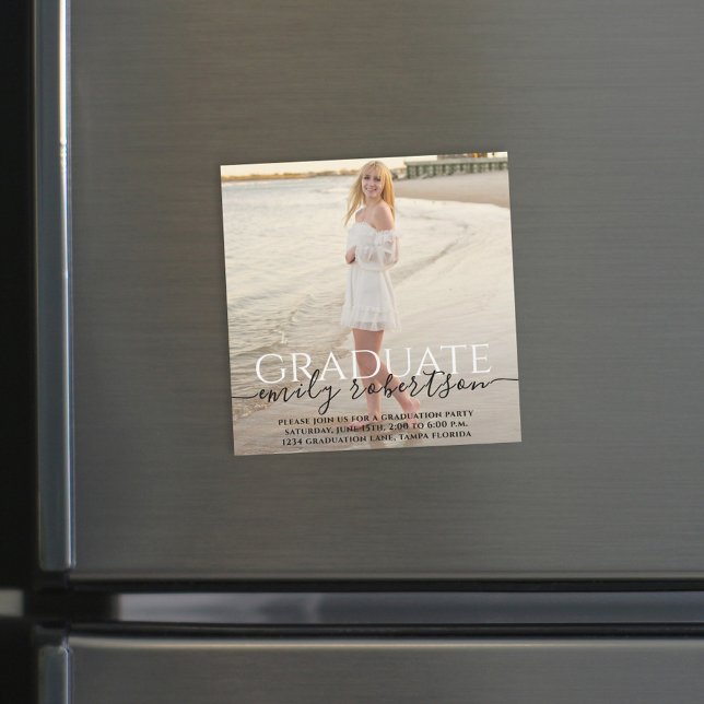 Graduate Modern Photo Template Simple Magnet (Creator Uploaded)