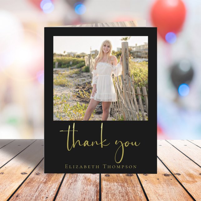 Graduate Modern Simple Calligraphy Gold Thank You (Creator Uploaded)