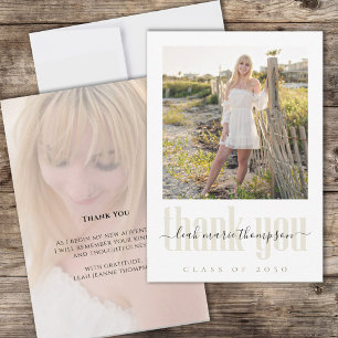 Graduate Modern Simple Trendy Minimalist Thank You Card