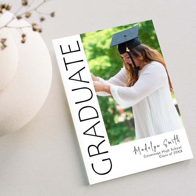 Graduate Modern Vertical Photo Graduation Invitation (Creator Uploaded)