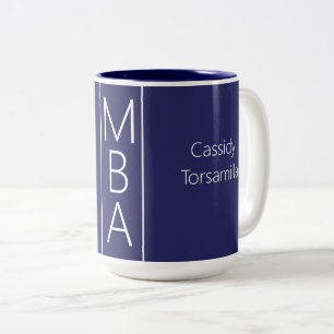 Graduate Name Blue MBA Two-Tone Coffee Mug
