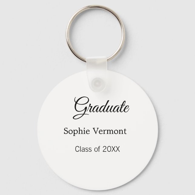 Graduate name class of 20XX congrats simple minima Key Ring (Front)