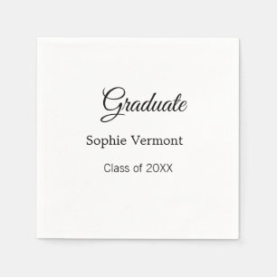 Graduate name class of 20XX congrats simple minima Napkin