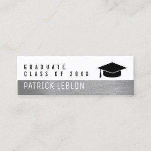 Graduate name, elegant class of, black & white calling card