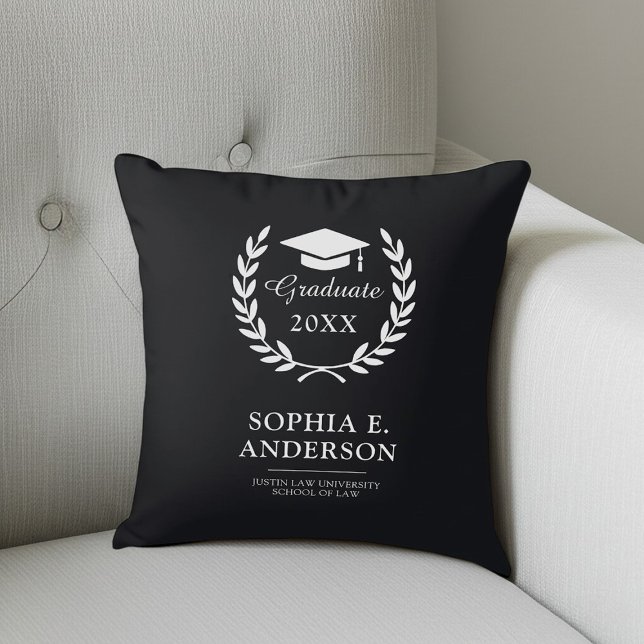 Graduate Name & School Emblem Celebration Keepsake Cushion (Creator Uploaded)