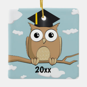 Graduate Owl Metal Ornament
