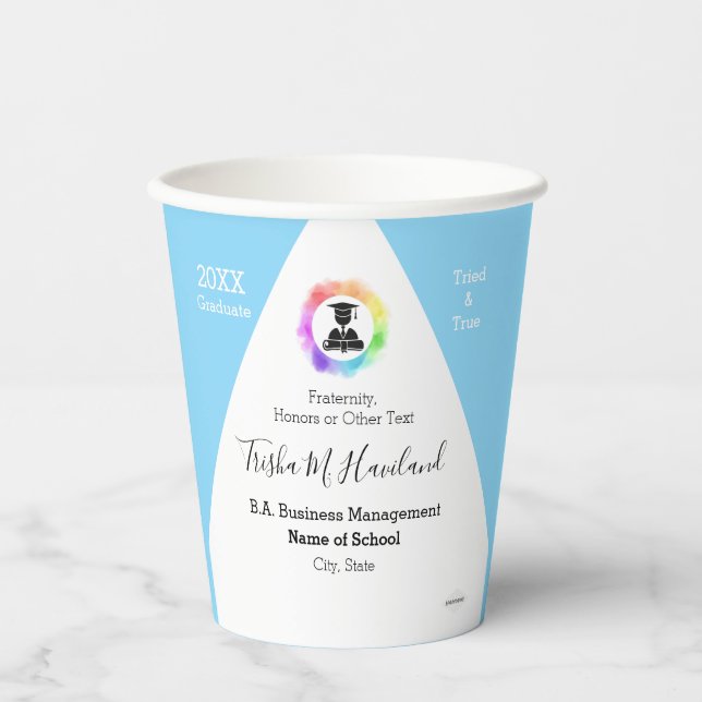 Graduate Paper Cups- HAMbyWhiteGlove Paper Cups (Front)