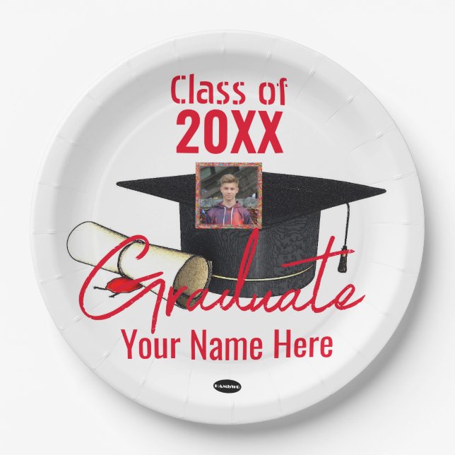 Graduate Paper Plate - Cap and Diploma HAMbyWG (Front)