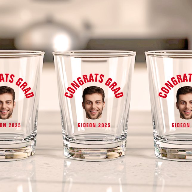 Graduate Party CUSTOM TEXT Photo Graduation Shot Glass (Creator Uploaded)