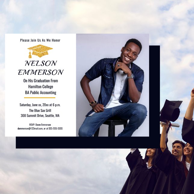 Graduate Party Photo Invitation (Photo Graduate Celebration Party Invitation)