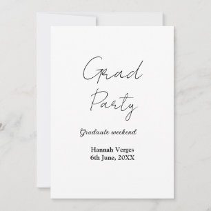 GRADUATE PARTY WEEKEND NAME DATE SIMPLE STYLISH INVITATION