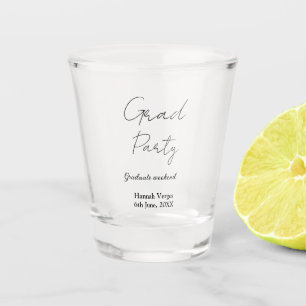 GRADUATE PARTY WEEKEND NAME DATE SIMPLE STYLISH SHOT GLASS