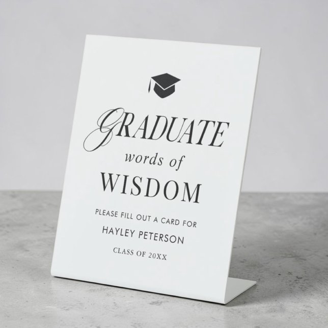 Graduate Party Words of Wisdom Advice Pedestal Sign (Creator Uploaded)