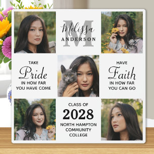 Graduate Personalised 5 Photo Collage Graduation Plaque