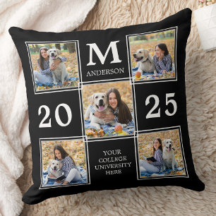 Graduate Personalised Monogram Photo Collage Cushion