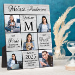 Graduate Personalised Photo Collage Keepsake Plaqu Plaque<br><div class="desc">Celebrate your graduate and give a special personalised gift with this custom photo collage graduation plaques sayings. This unique graduate photo collage plaque will be a treasured keepsake. Quote: " Take Pride in how far you have come, have Faith in how far you can go." Customise this graduation place with...</div>