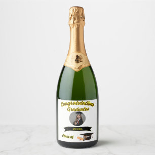 Graduate photo and name Food Beverage Label Set