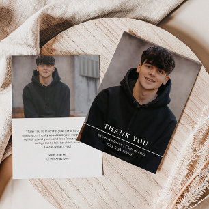 Graduate Photo and Simple Text   Class of 2023 Thank You Card