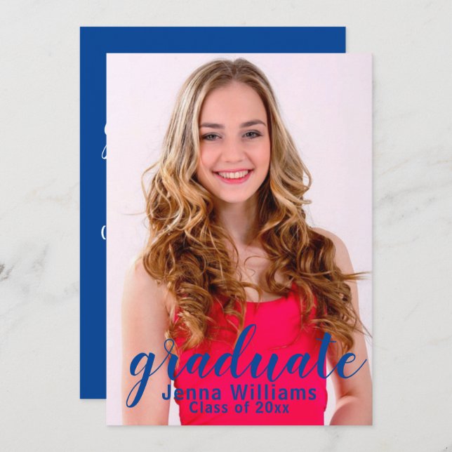 Graduate Photo Announcement Party Invitation (Front/Back)