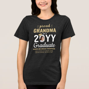 Graduate Photo Class Year Proud Grandma Graduation Tri-Blend Shirt