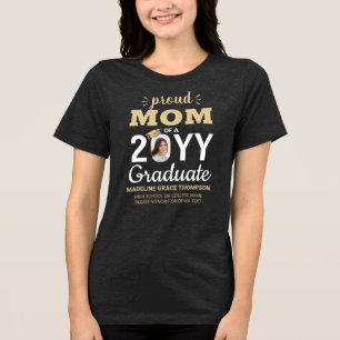 Graduate Photo Class Year Proud Mum Graduation Tri-Blend Shirt