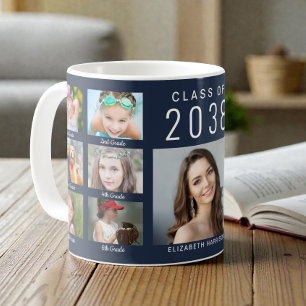 Graduate Photo Collage Blue Graduation Coffee Mug