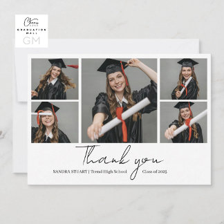 Graduate Photo Collage Graduation Thank You Card