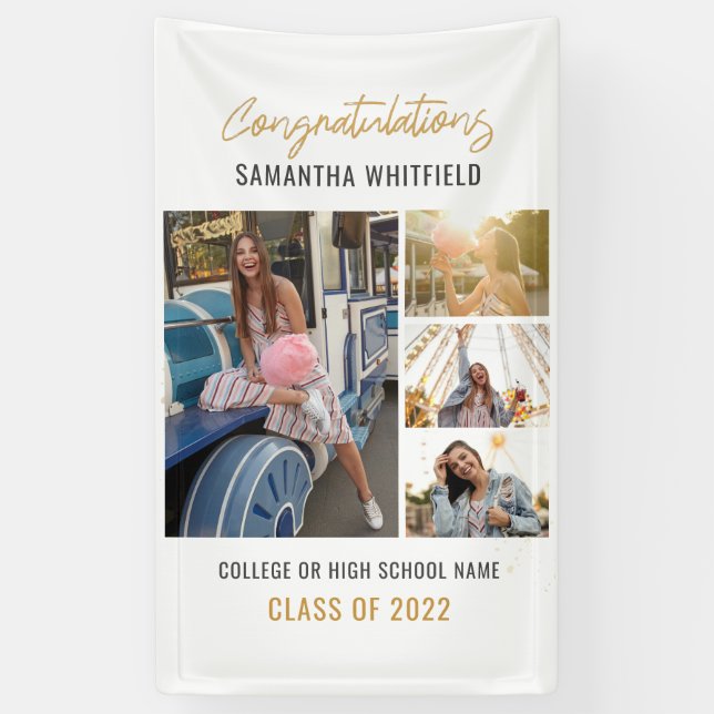 Graduate Photo Collage Modern Graduation 2025 Banner (Vertical)