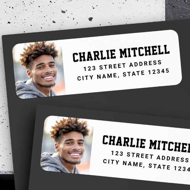 Graduate photo college sports font return address (Graduate photo college sports font return address label)