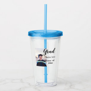 graduate photo congratulation add your name modern acrylic tumbler