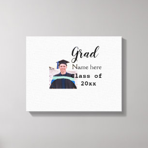graduate photo congratulation add your name modern canvas print