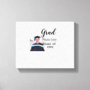 graduate photo congratulation add your name modern canvas print
