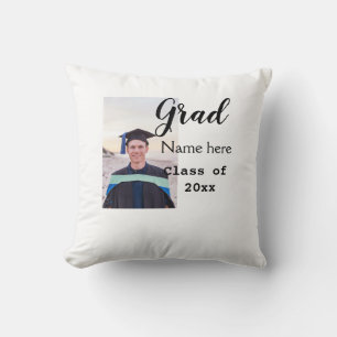 graduate photo congratulation add your name modern cushion