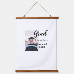 graduate photo congratulation add your name modern hanging tapestry