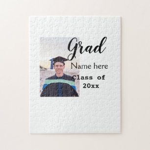 graduate photo congratulation add your name modern jigsaw puzzle