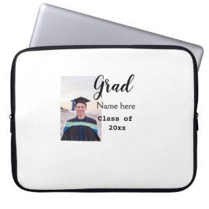 graduate photo congratulation add your name modern laptop sleeve