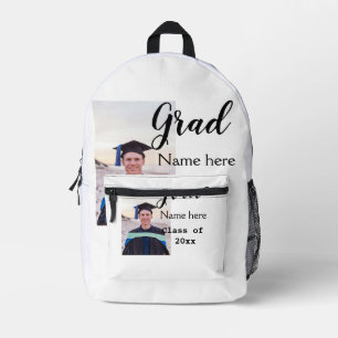 graduate photo congratulation add your name modern printed backpack