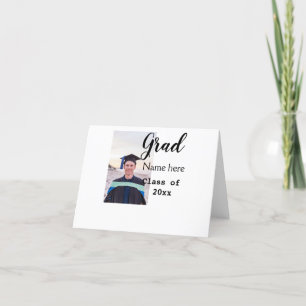 graduate photo congratulation add your name modern thank you card