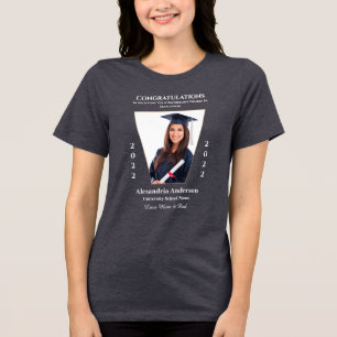 Graduate Photo Congratulations Personalise Tri-Blend Shirt