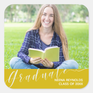 Graduate photo Cute Class of 2023 Graduation party Square Sticker