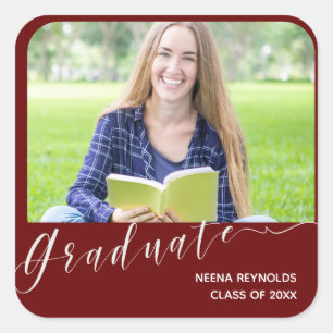 Graduate photo Cute Class of 2023 Graduation party Square Sticker