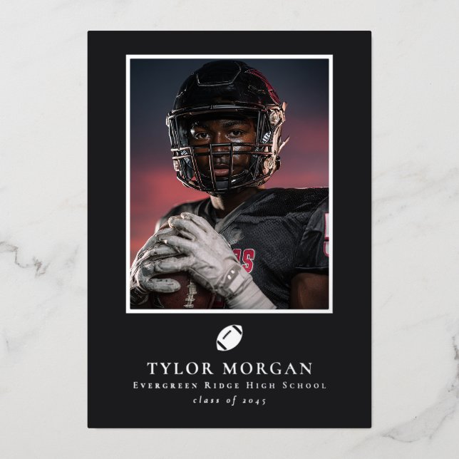 Graduate Photo Football Graduation Announcement (Front)