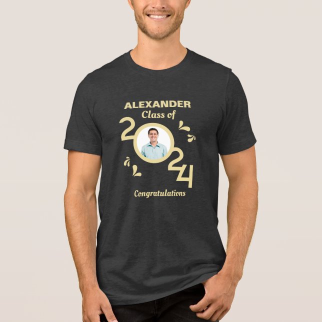 Graduate Photo Graduation Class Year 2024 Custom Tri-Blend Shirt (Front)