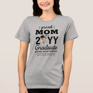 Graduate Photo Graduation Class Year Proud Mum Tri-Blend Shirt