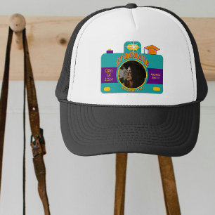 Graduate Photo Lens Personalised Vintage Colourful Trucker Hat