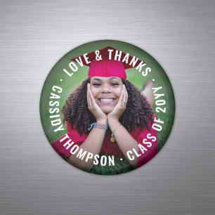 Graduate Photo Love & Thank You Graduation Favours Magnet